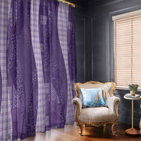 Polynesian Tribal Pattern Patchwork Picturesque Window Curtain Deep Violet