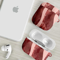 Polynesian Tribal Pattern Patchwork Picturesque AirPods Case Crimson