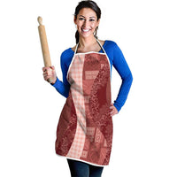 Polynesian Tribal Pattern Patchwork Picturesque Apron Crimson