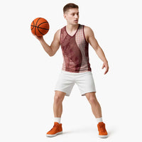 Polynesian Tribal Pattern Patchwork Picturesque Basketball Jersey Crimson