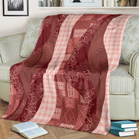 Polynesian Tribal Pattern Patchwork Picturesque Blanket Crimson