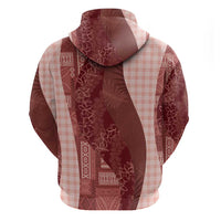Polynesian Tribal Pattern Patchwork Picturesque Hoodie Crimson