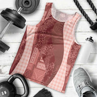 Polynesian Tribal Pattern Patchwork Picturesque Men Tank Top Crimson