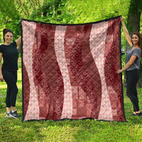 Polynesian Tribal Pattern Patchwork Picturesque Quilt Crimson