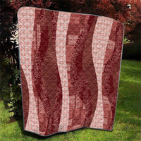 Polynesian Tribal Pattern Patchwork Picturesque Quilt Crimson