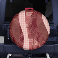 Polynesian Tribal Pattern Patchwork Picturesque Spare Tire Cover Crimson
