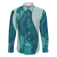 Polynesian Tribal Pattern Patchwork Picturesque Family Matching Off Shoulder Short Dress and Hawaiian Shirt Oceanic