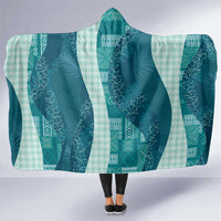 Polynesian Tribal Pattern Patchwork Picturesque Hooded Blanket Oceanic