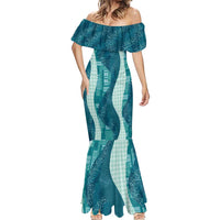 Polynesian Tribal Pattern Patchwork Picturesque Mermaid Dress Oceanic