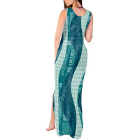 Polynesian Tribal Pattern Patchwork Picturesque Tank Maxi Dress Oceanic