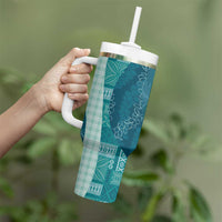 Polynesian Tribal Pattern Patchwork Picturesque Tumbler With Handle Oceanic