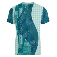 Polynesian Tribal Pattern Patchwork Picturesque Women V-Neck T-Shirt Oceanic