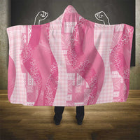 Polynesian Tribal Pattern Patchwork Picturesque Hooded Blanket Rose Pink