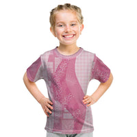 Polynesian Tribal Pattern Patchwork Picturesque Kid T Shirt Rose Pink