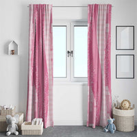Polynesian Tribal Pattern Patchwork Picturesque Window Curtain Rose Pink