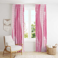 Polynesian Tribal Pattern Patchwork Picturesque Window Curtain Rose Pink
