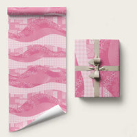 Polynesian Tribal Pattern Patchwork Picturesque Wrapping Paper Rose Pink