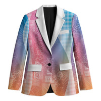 Polynesian Tribal Pattern Patchwork Picturesque Blazer Holographic