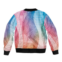 Polynesian Tribal Pattern Patchwork Picturesque Bomber Jacket Holographic