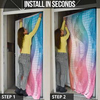 Polynesian Tribal Pattern Patchwork Picturesque Door Cover Holographic