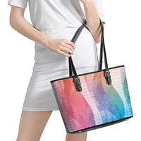 Polynesian Tribal Pattern Patchwork Picturesque Leather Tote Bag Holographic