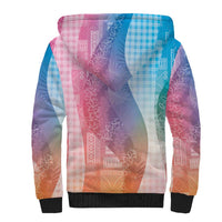 Polynesian Tribal Pattern Patchwork Picturesque Sherpa Hoodie Holographic