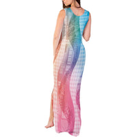 Polynesian Tribal Pattern Patchwork Picturesque Tank Maxi Dress Holographic
