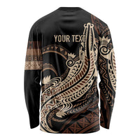 Personalized Solomon Islands Crocodile Long Sleeve Shirt Hapi Isles - Independence Anniversary