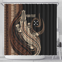 Personalized Solomon Islands Crocodile Shower Curtain Hapi Isles - Independence Anniversary