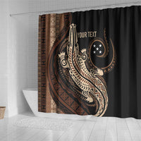 Personalized Solomon Islands Crocodile Shower Curtain Hapi Isles - Independence Anniversary