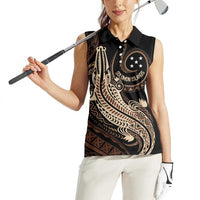 Personalized Solomon Islands Crocodile Women Sleeveless Polo Shirt Hapi Isles - Independence Anniversary