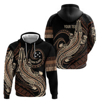 Personalized Solomon Islands Crocodile Zip Hoodie Hapi Isles - Independence Anniversary