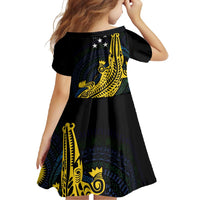 Personalized Solomon Islands Independence Anniversary Family Matching Off Shoulder Maxi Dress and Hawaiian Shirt Crocodile Mix Tapa