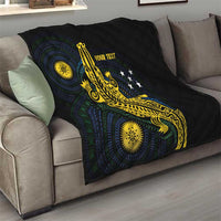 Personalized Solomon Islands Independence Anniversary Quilt Crocodile Mix Tapa