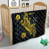 Personalized Solomon Islands Independence Anniversary Quilt Crocodile Mix Tapa