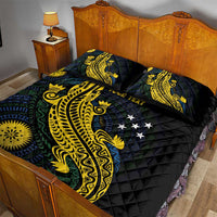 Personalized Solomon Islands Independence Anniversary Quilt Bed Set Crocodile Mix Tapa