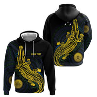 Personalized Solomon Islands Independence Anniversary Zip Hoodie Crocodile Mix Tapa