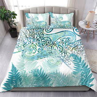 Aotearoa Maori Koru Curves Bedding Set Mossy Paua Shell