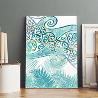 Aotearoa Maori Koru Curves Canvas Wall Art Mossy Paua Shell