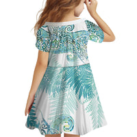 Aotearoa Maori Koru Curves Family Matching Long Sleeve Bodycon Dress and Hawaiian Shirt Mossy Paua Shell LT7 - Polynesian Pride