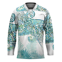 Aotearoa Maori Koru Curves Hockey Jersey Mossy Paua Shell