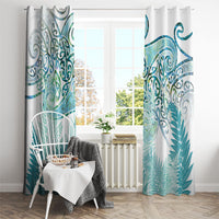 Aotearoa Maori Koru Curves Window Curtain Mossy Paua Shell