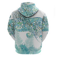 Aotearoa Maori Koru Curves Zip Hoodie Mossy Paua Shell