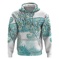 Aotearoa Maori Koru Curves Zip Hoodie Mossy Paua Shell
