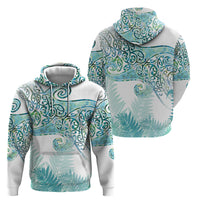 Aotearoa Maori Koru Curves Zip Hoodie Mossy Paua Shell