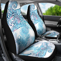 Aotearoa Maori Koru Curves Car Seat Cover Aqua Paua Shell