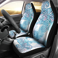 Aotearoa Maori Koru Curves Car Seat Cover Aqua Paua Shell