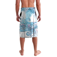 Aotearoa Maori Koru Curves Lavalava Aqua Paua Shell