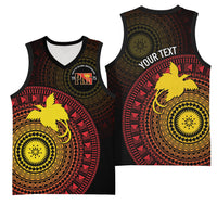 Papua New Guinea Independence Personalized Basketball Jersey Tapa Circle