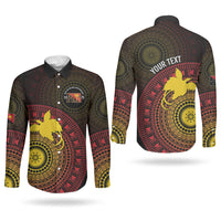Papua New Guinea Independence Personalized Couples Matching Puletasi and Long Sleeve Button Shirt Tapa Circle LT7 - Polynesian Pride